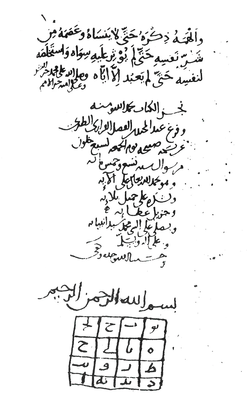صفحةٌ مخطوطةٌ بالعربية بخطٍّ نسخيٍّ قديم، هي آخرُ صفحةٍ من المنقذ من الضلال